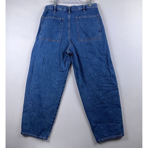 Uniqlo Trouser Straight Leg Jeans Womens Size 11 High Rise 100% Cotton Blue - Picture 2 of 13
